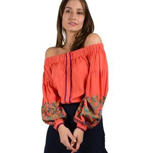 NWT | Line & Dot | Off-Shoulder Coral Top